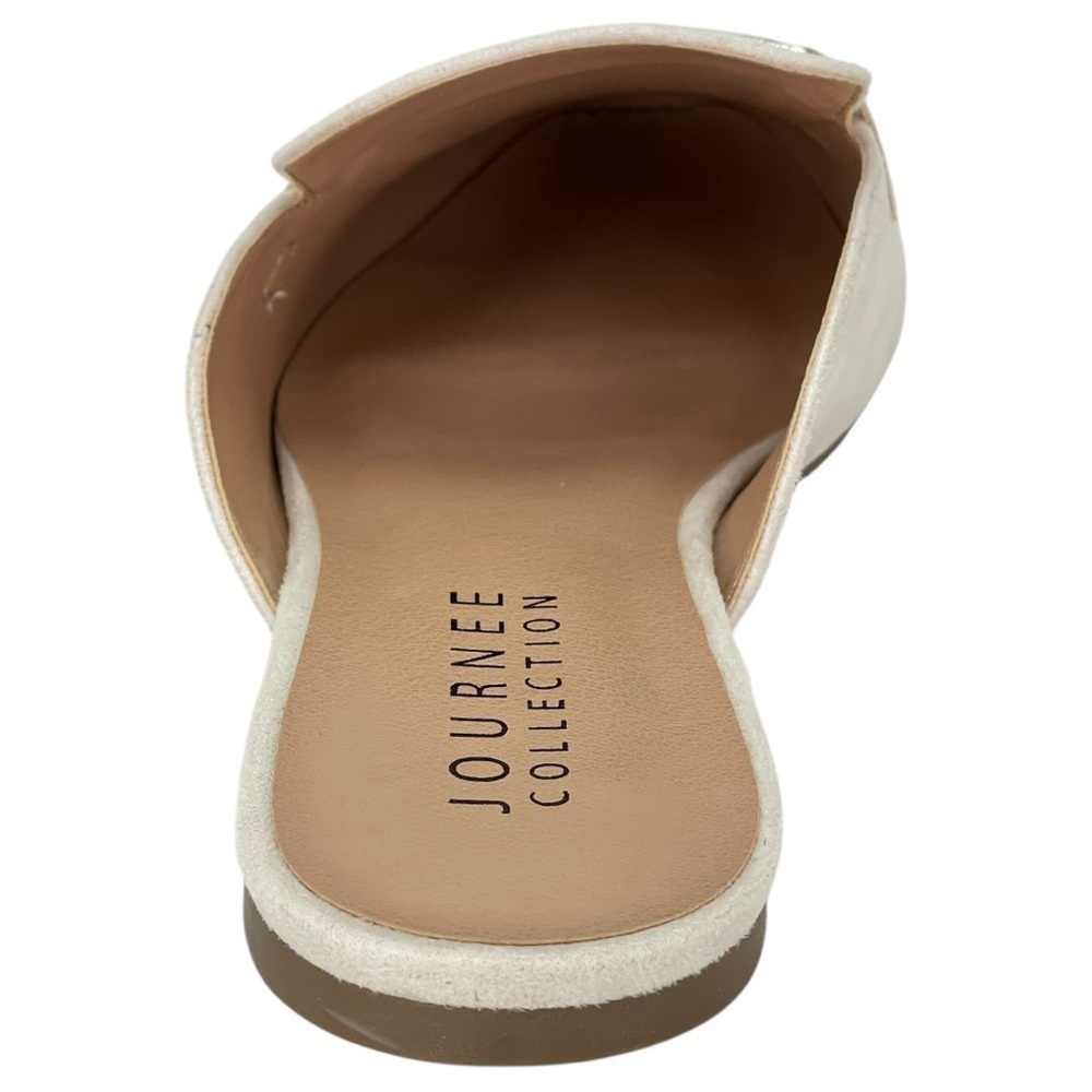Journee Collection Ameena Cream Microsuede Womens Mules Size 8.5M - Picture 4 of 11